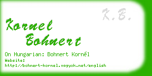 kornel bohnert business card